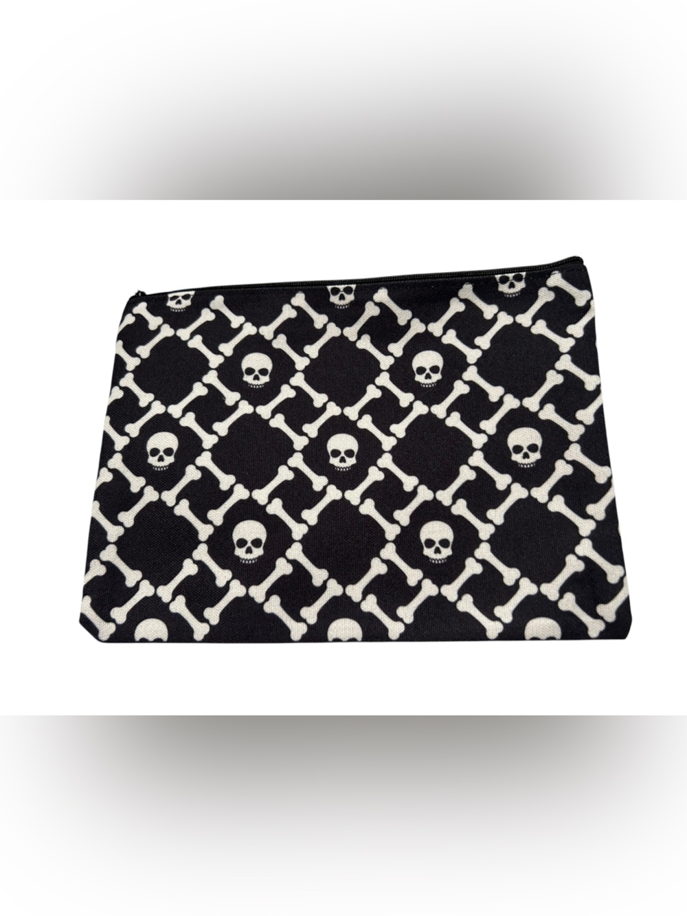 Black and White Skull & Bone Zip Pouch - Home Accents